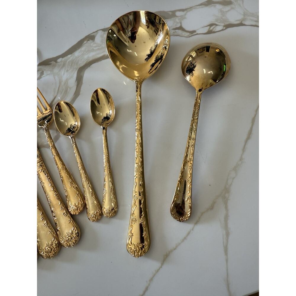 17 William Rogers Enchanted Rose Gold Plated Flatware Stainless Replacements - Picture 5 of 8